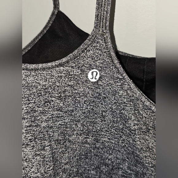 Lululemon Power Pose Tank Heathered Black Size 10 - Picture 7 of 8